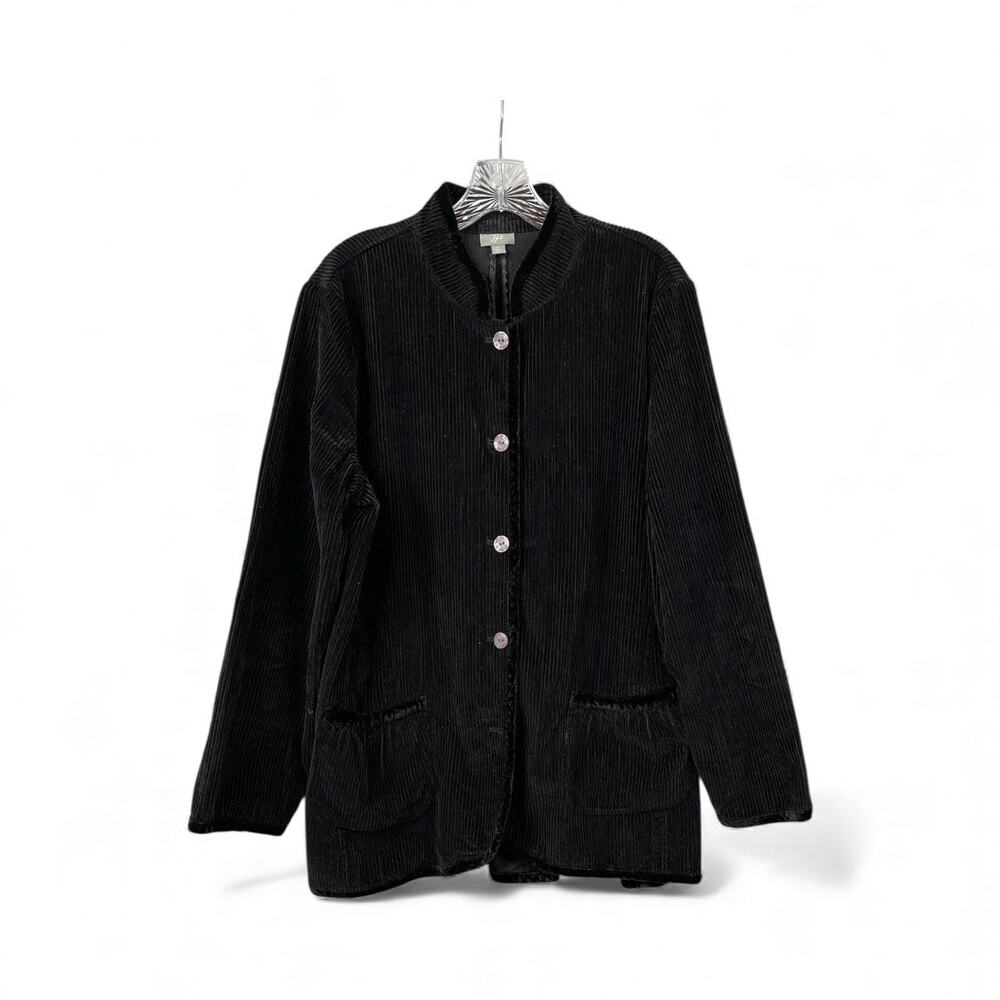 Vintage J. Jill Tumbled-Cord Coat Corduroy Jacket Blazer Button Front Pockets